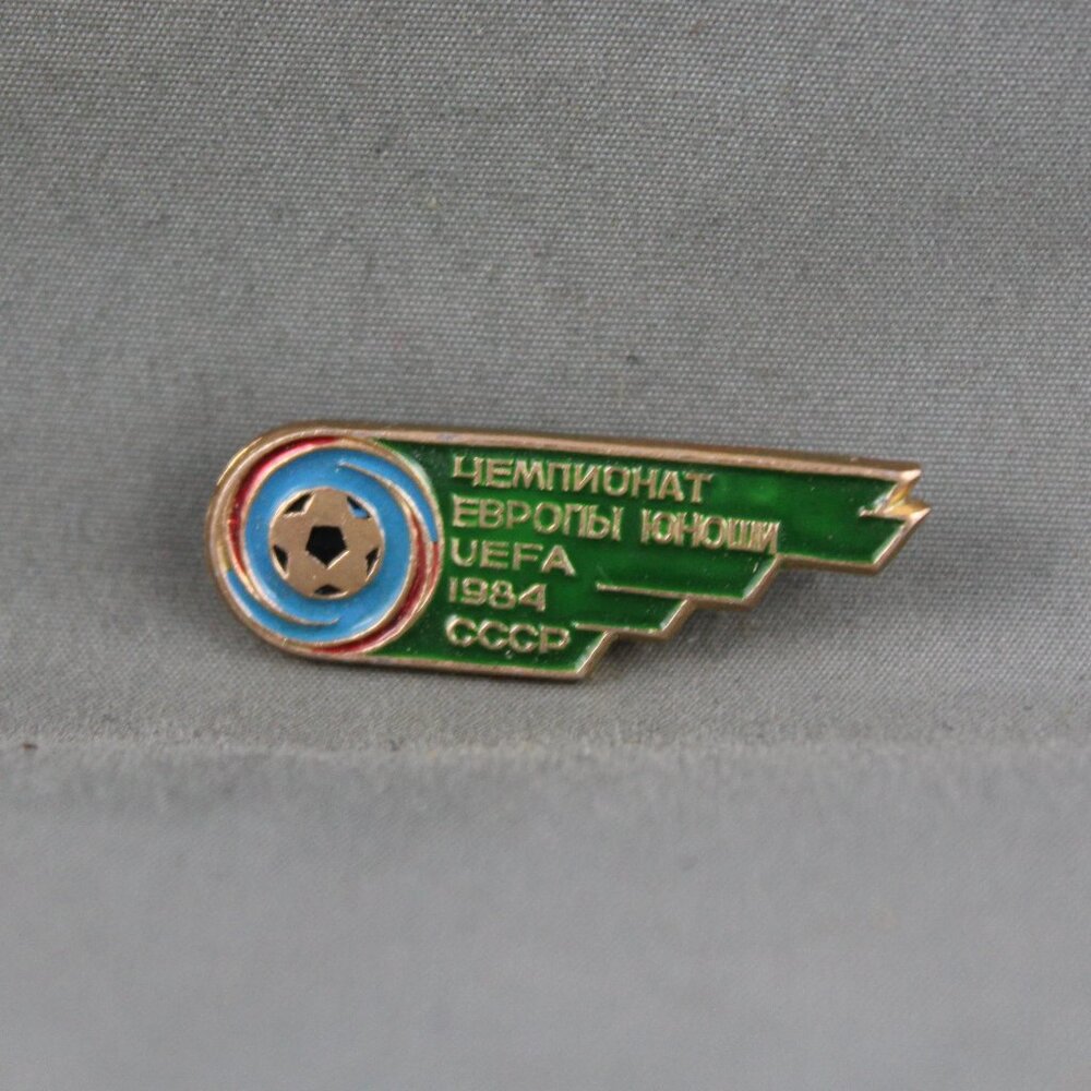 Vintage Soccer Pin - 1984 European Championships USSR - Stamped Pin